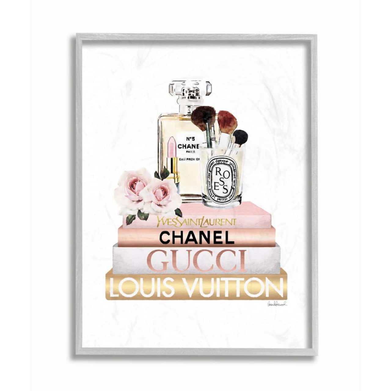 Stupell Industries Fashion Essentials with Iconic Glam Brands Framed Wall Art